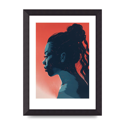 Light and Shadow Blend in Womans Risograph