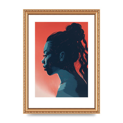 Light and Shadow Blend in Womans Risograph
