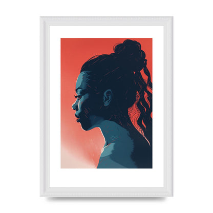 Light and Shadow Blend in Womans Risograph
