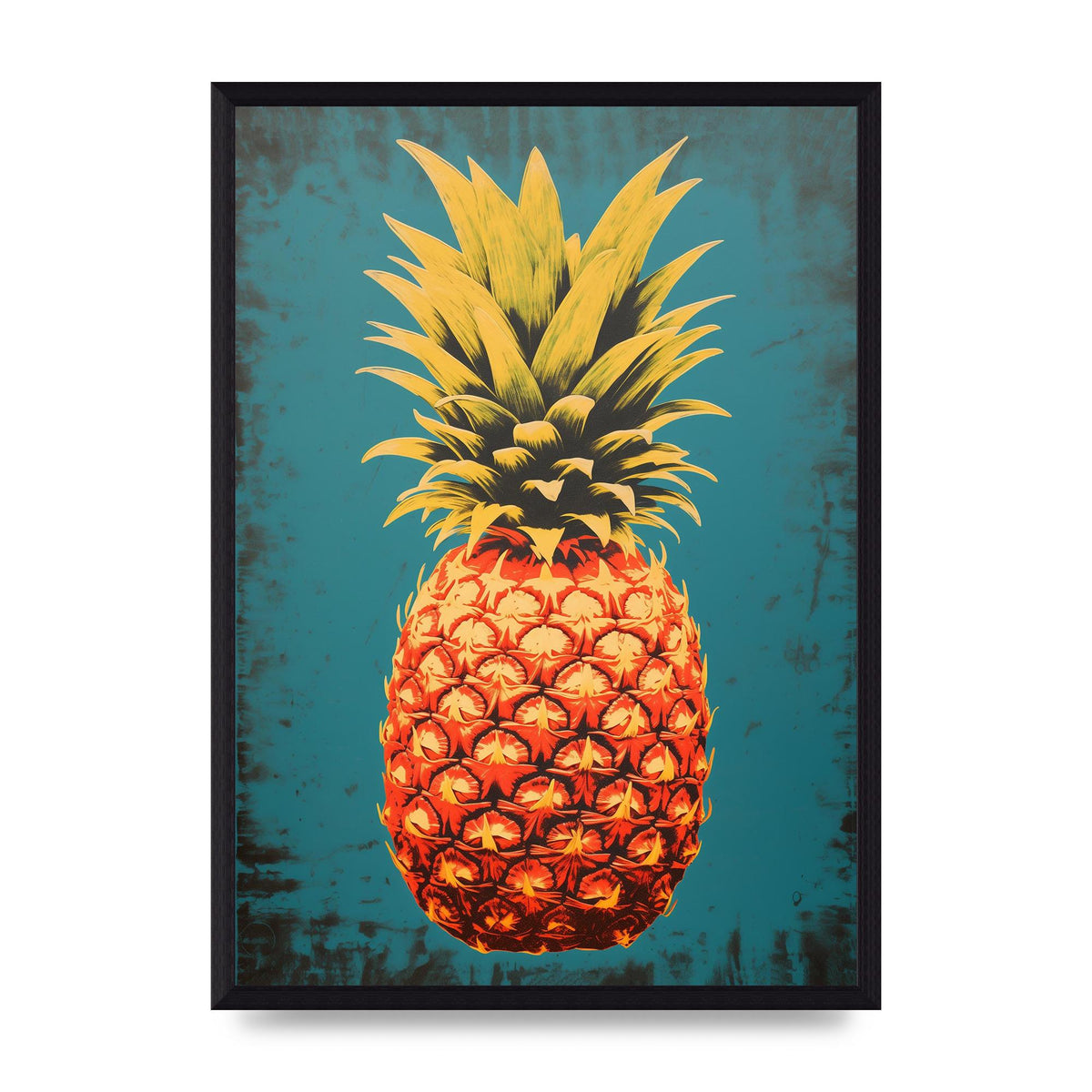 Abstract Pineapple Woodblock Print