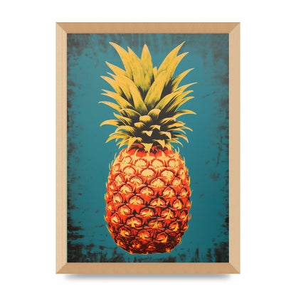Abstract Pineapple Woodblock Print