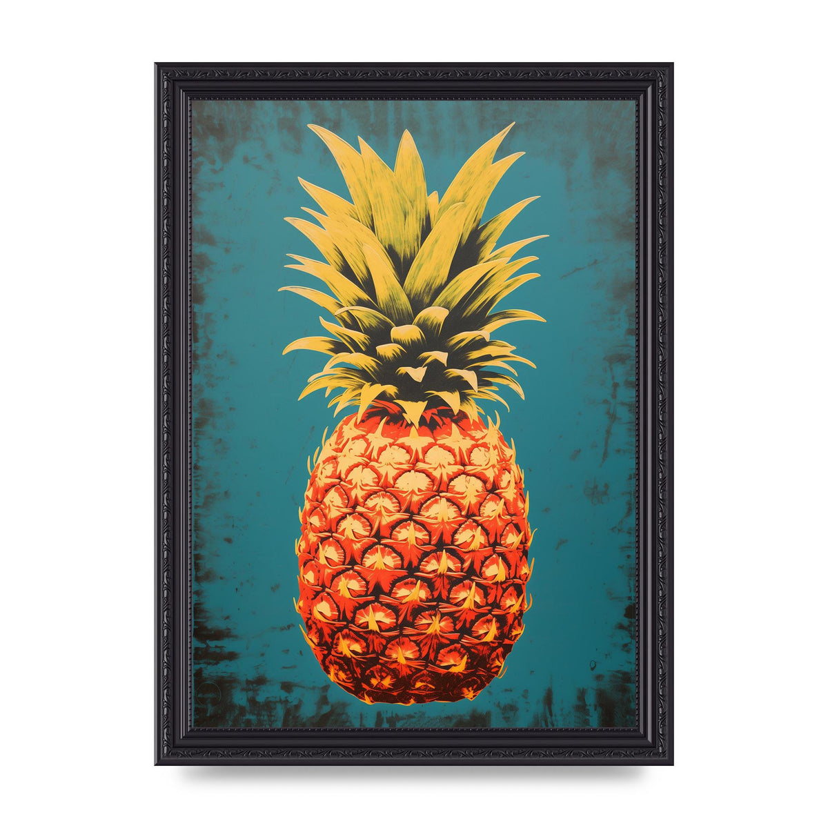 Abstract Pineapple Woodblock Print