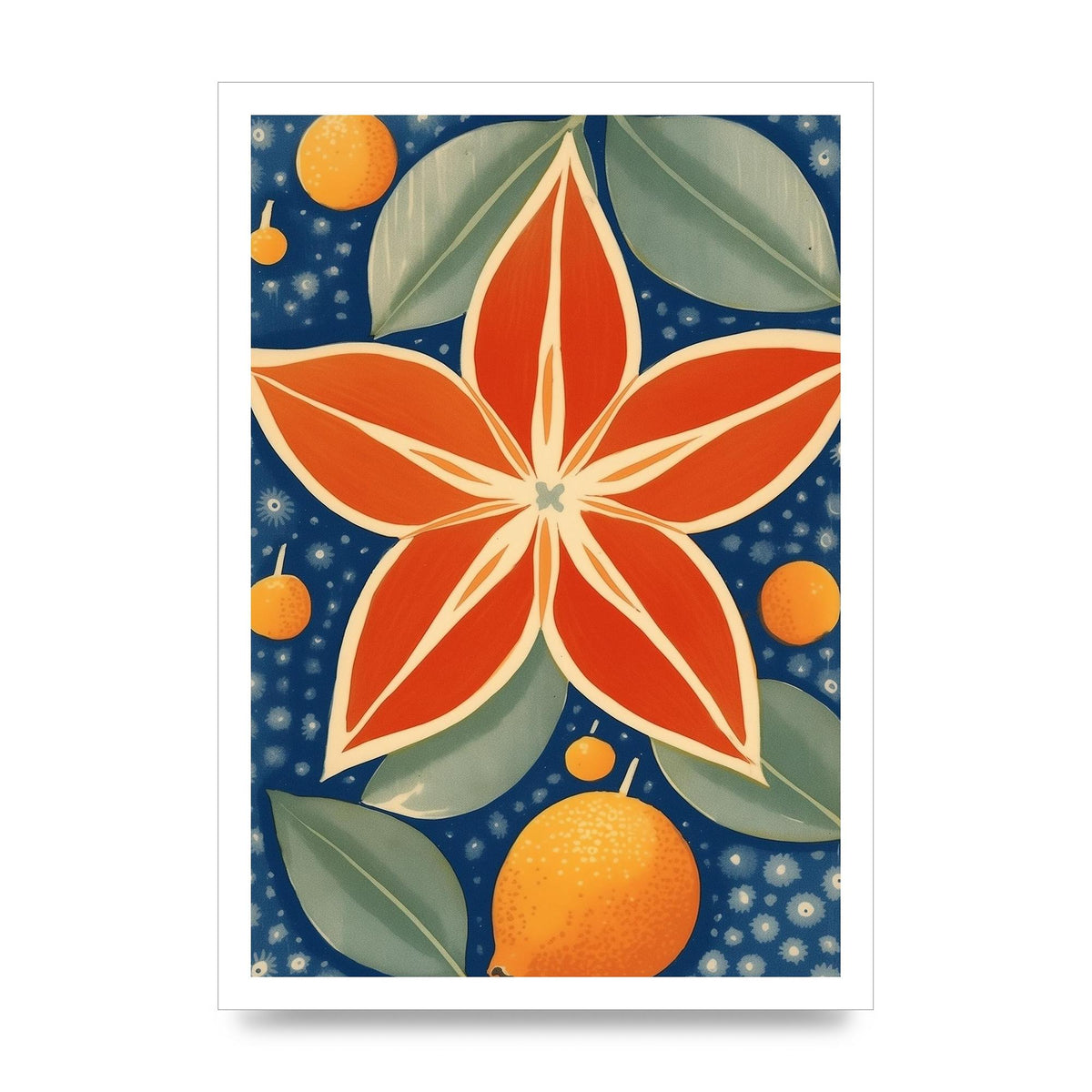 Starfruit Woodblock Artwork