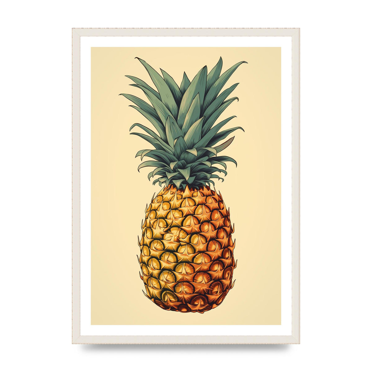 Captivating Pineapple Woodblock Rendition
