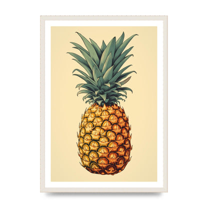 Captivating Pineapple Woodblock Rendition