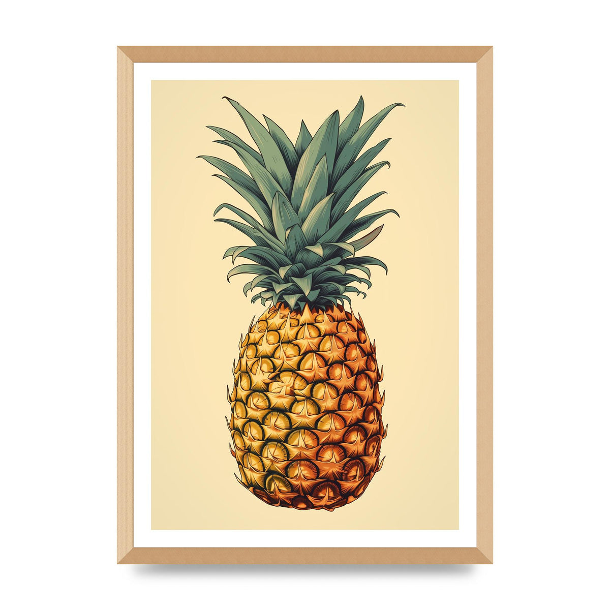 Captivating Pineapple Woodblock Rendition