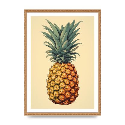 Captivating Pineapple Woodblock Rendition