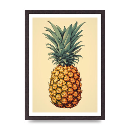 Captivating Pineapple Woodblock Rendition