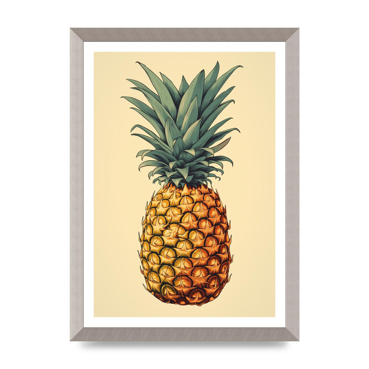 Captivating Pineapple Woodblock Rendition