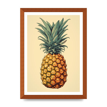 Captivating Pineapple Woodblock Rendition