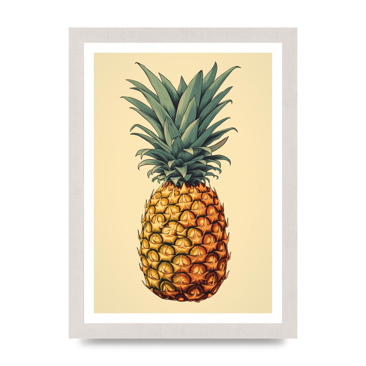 Captivating Pineapple Woodblock Rendition