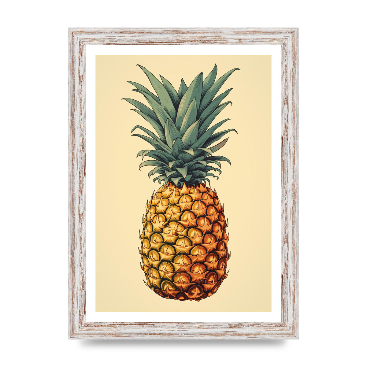 Captivating Pineapple Woodblock Rendition