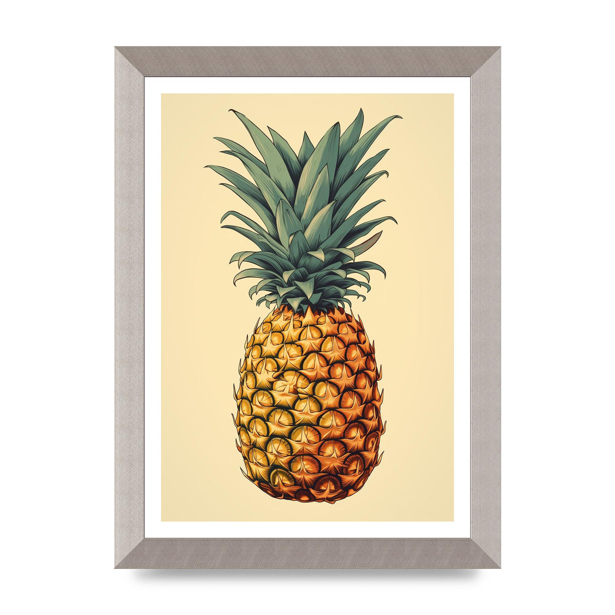 Captivating Pineapple Woodblock Rendition