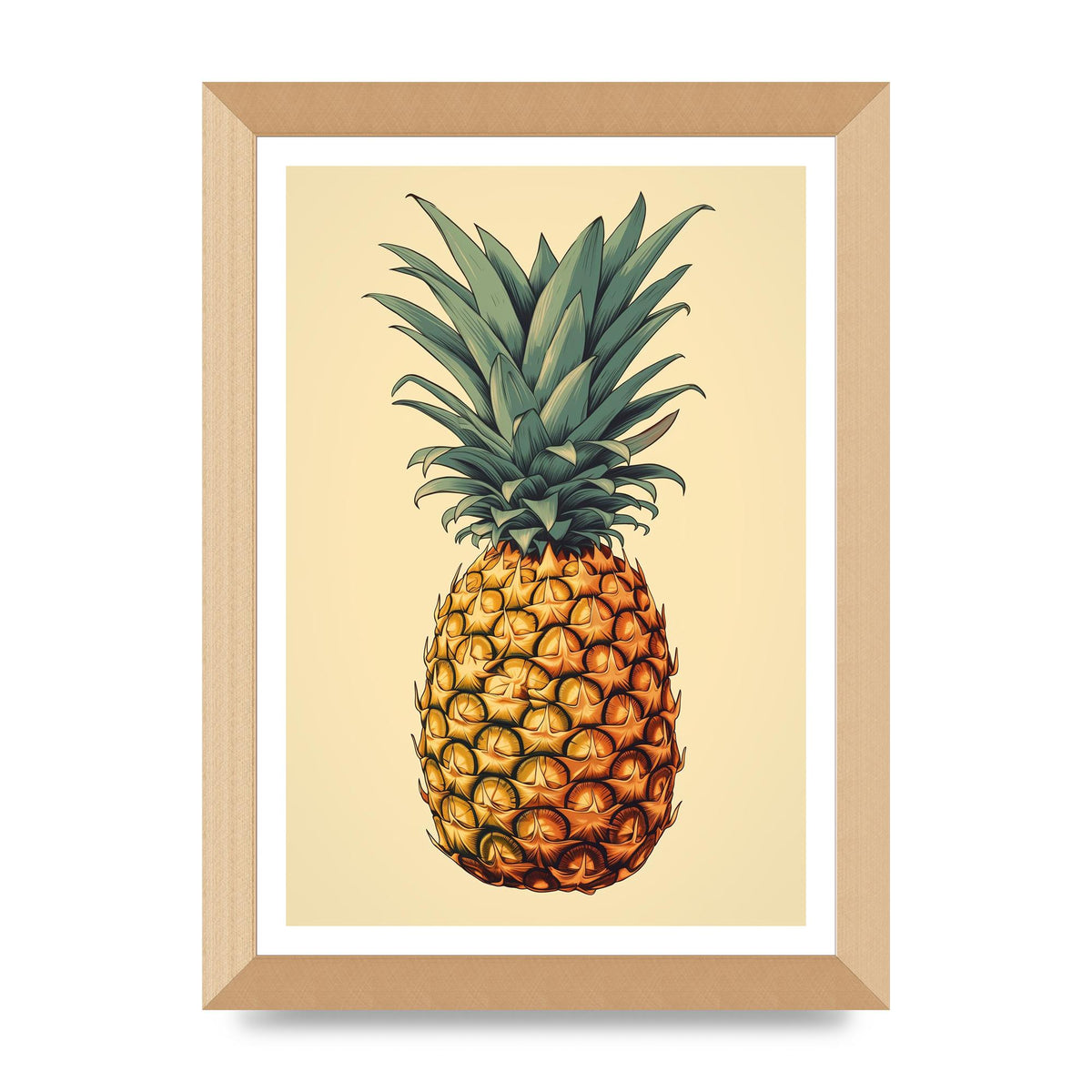Captivating Pineapple Woodblock Rendition