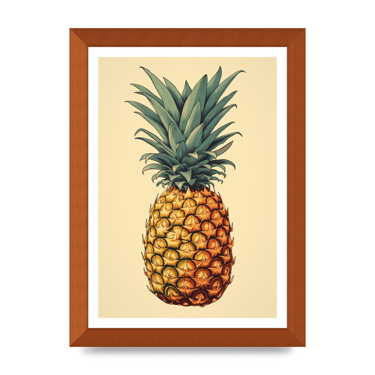 Captivating Pineapple Woodblock Rendition