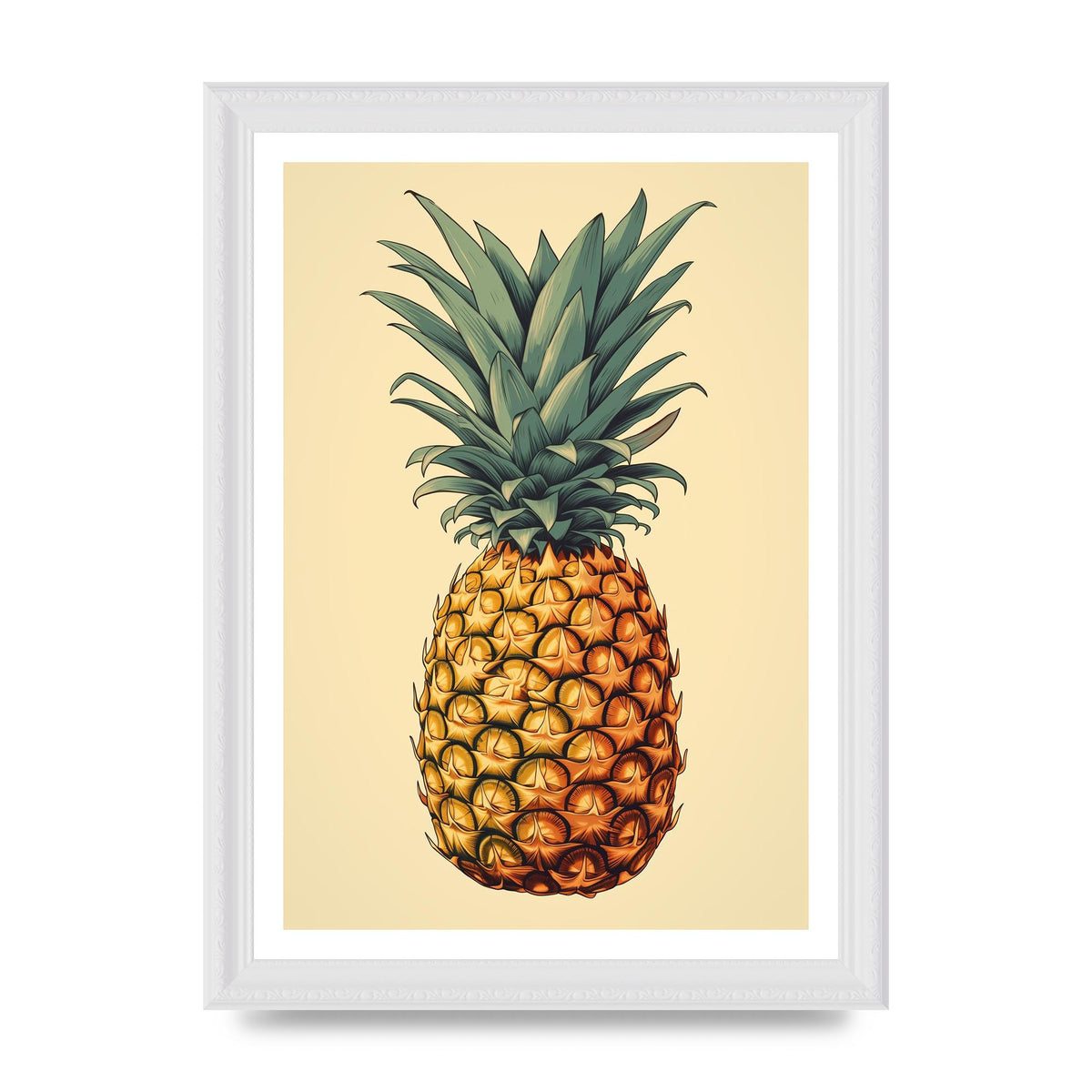 Captivating Pineapple Woodblock Rendition