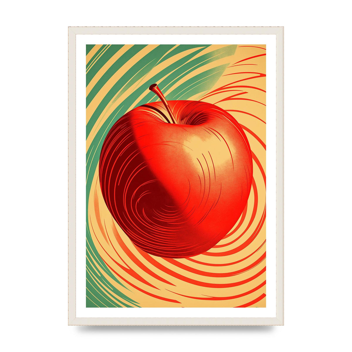 Apples Form and Shade in Risograph