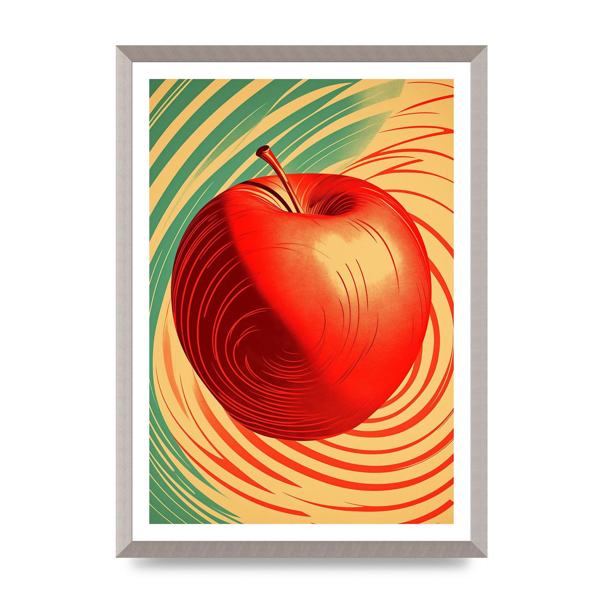 Apples Form and Shade in Risograph