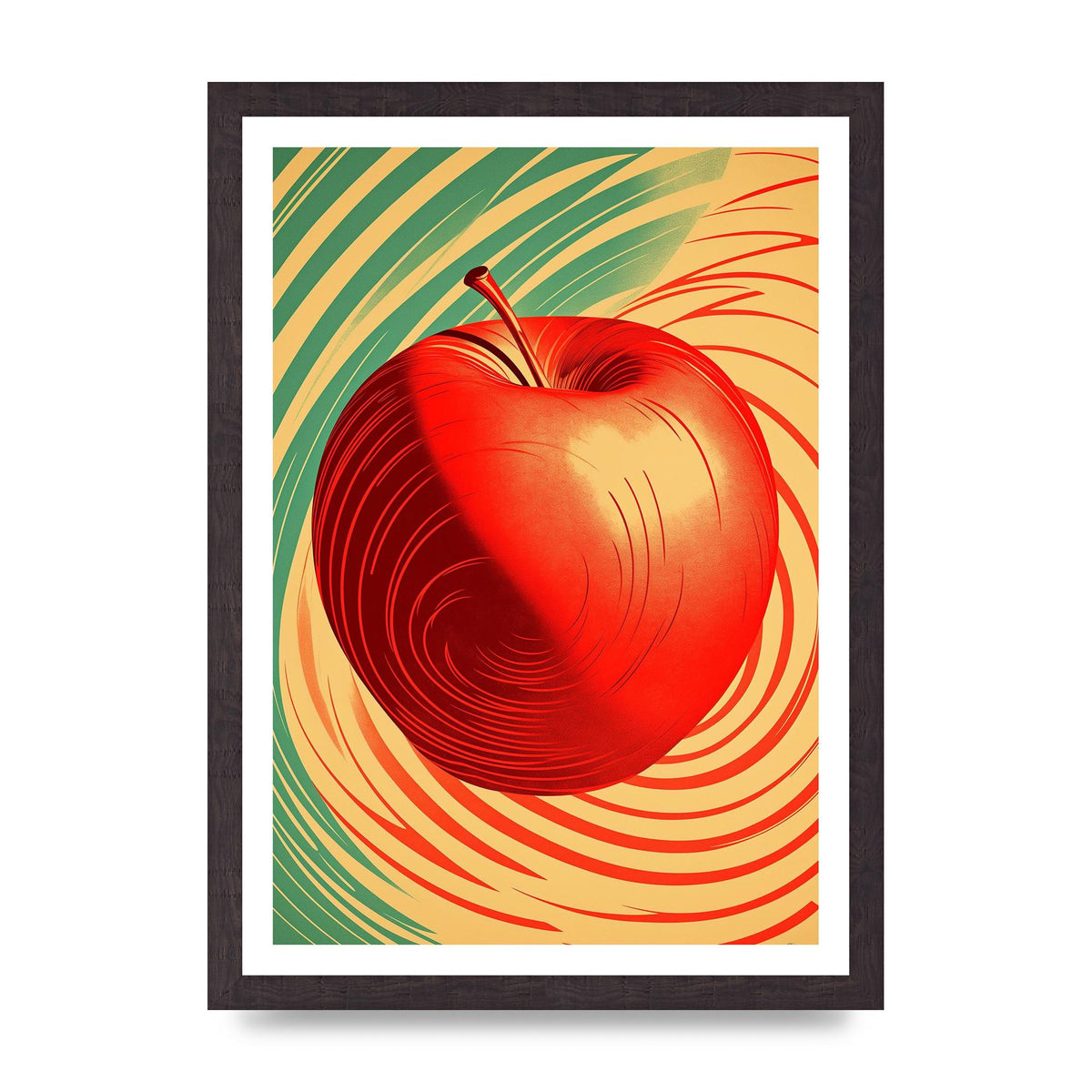 Apples Form and Shade in Risograph