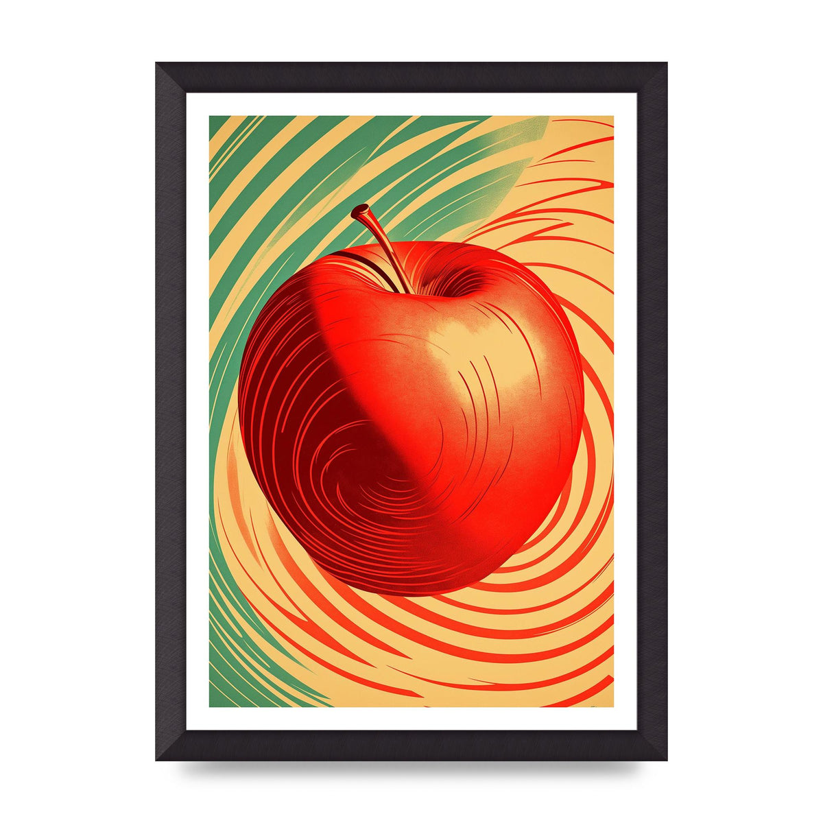 Apples Form and Shade in Risograph
