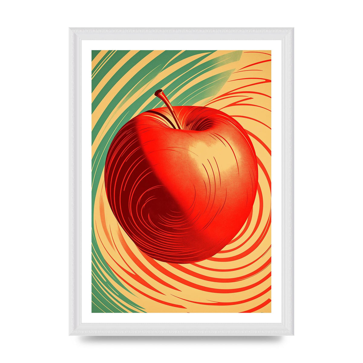 Apples Form and Shade in Risograph