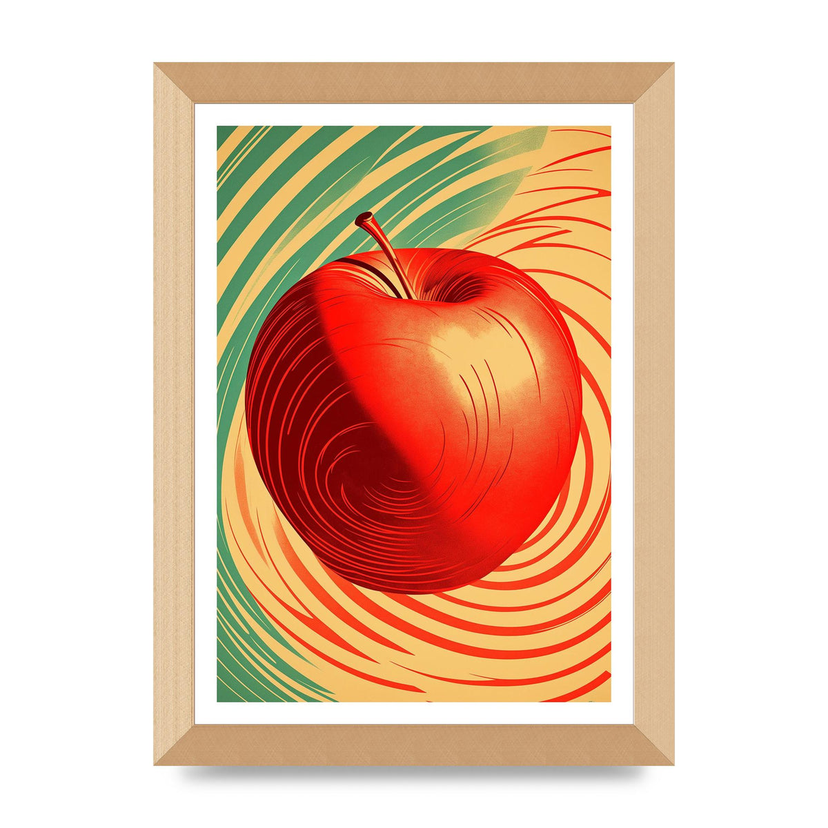 Apples Form and Shade in Risograph