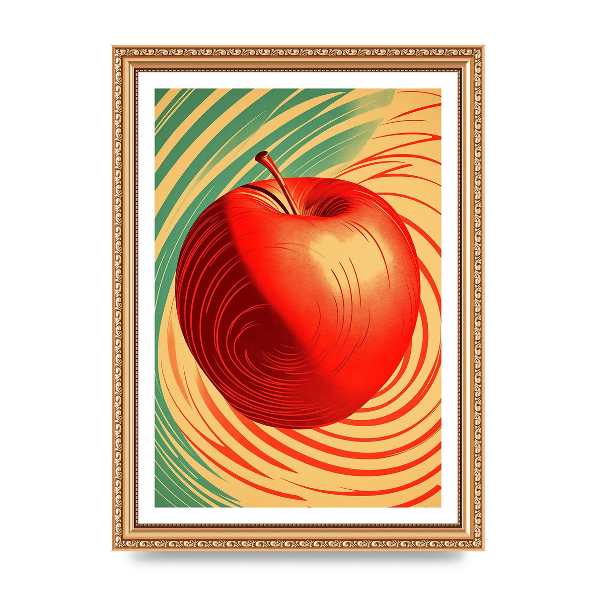 Apples Form and Shade in Risograph
