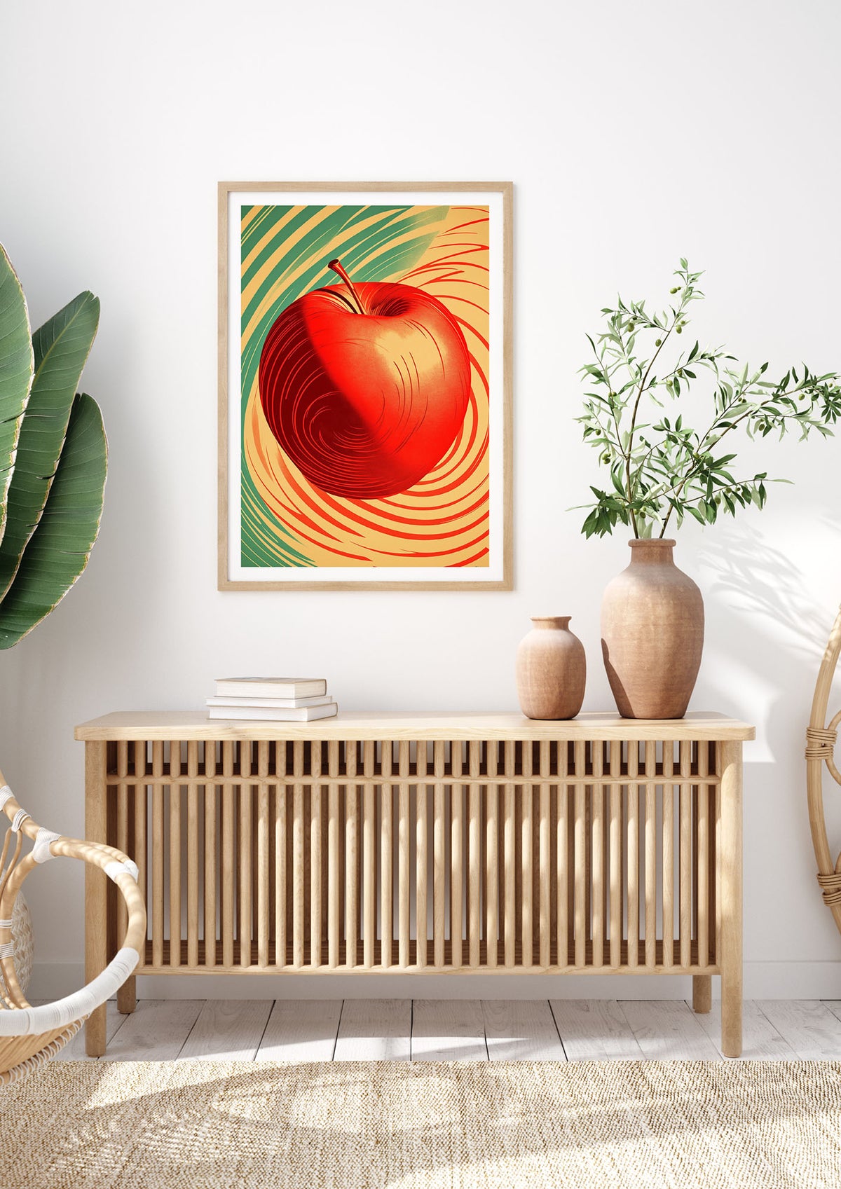 Apples Form and Shade in Risograph