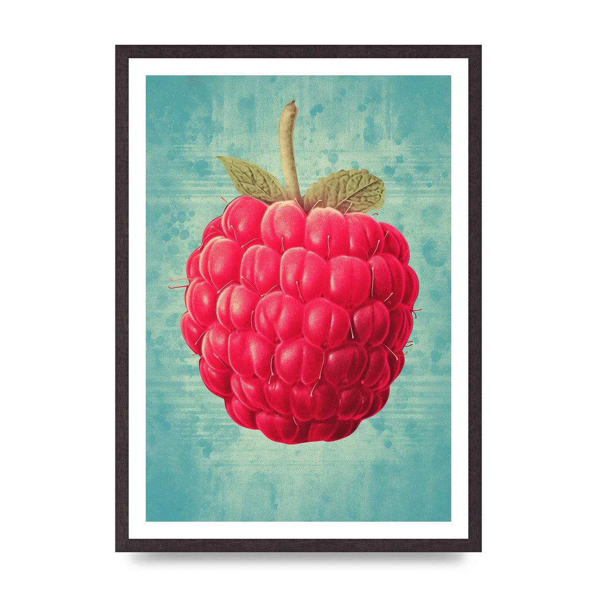 Rustic Raspberry Woodblock Print