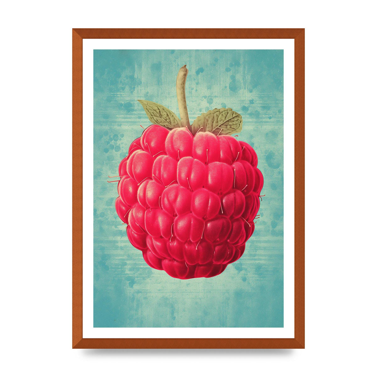 Rustic Raspberry Woodblock Print