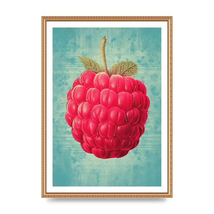 Rustic Raspberry Woodblock Print