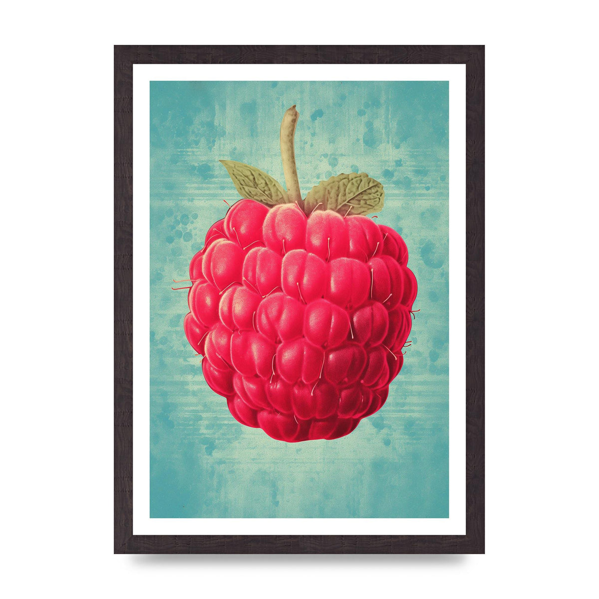 Rustic Raspberry Woodblock Print