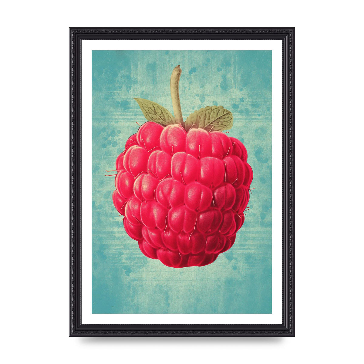 Rustic Raspberry Woodblock Print