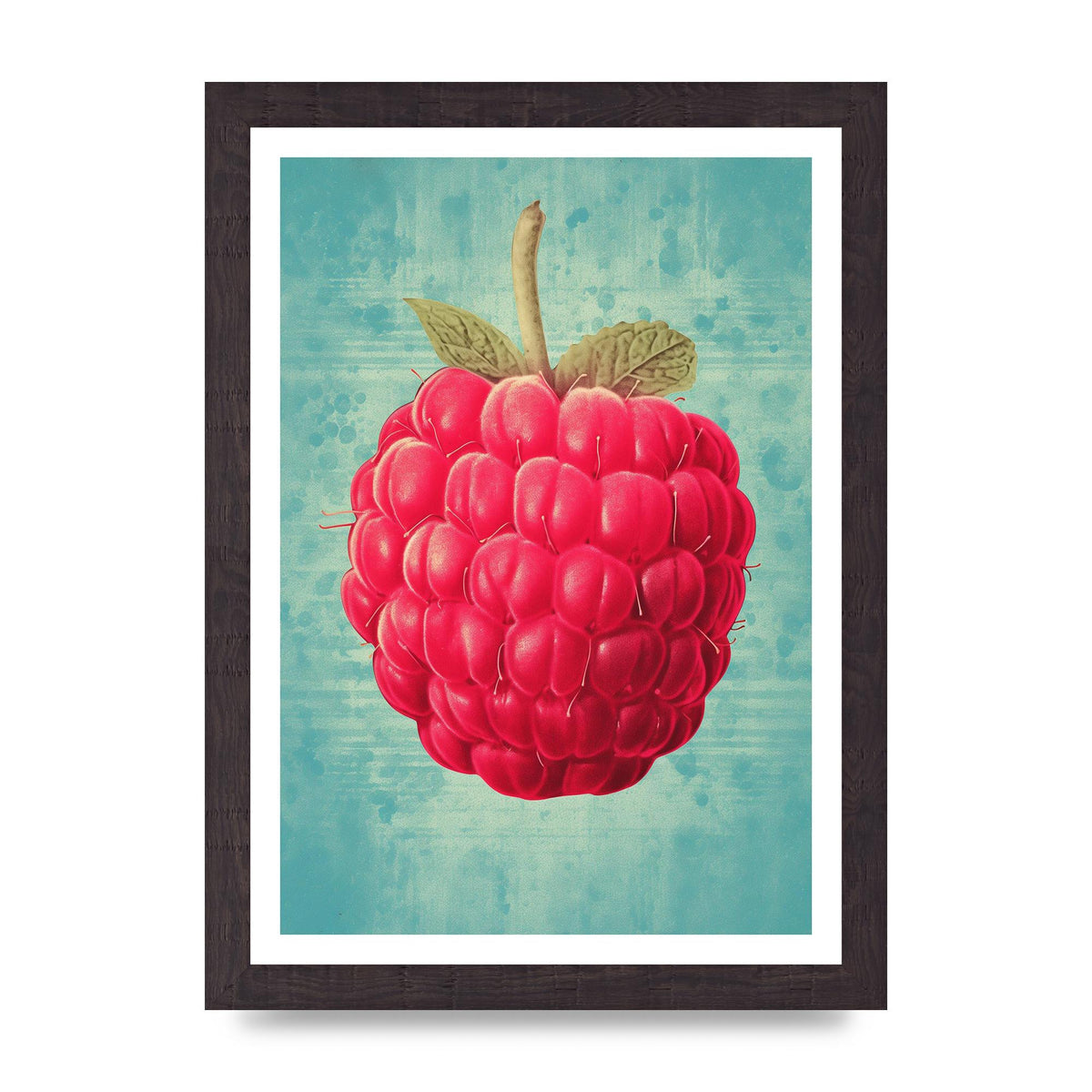 Rustic Raspberry Woodblock Print