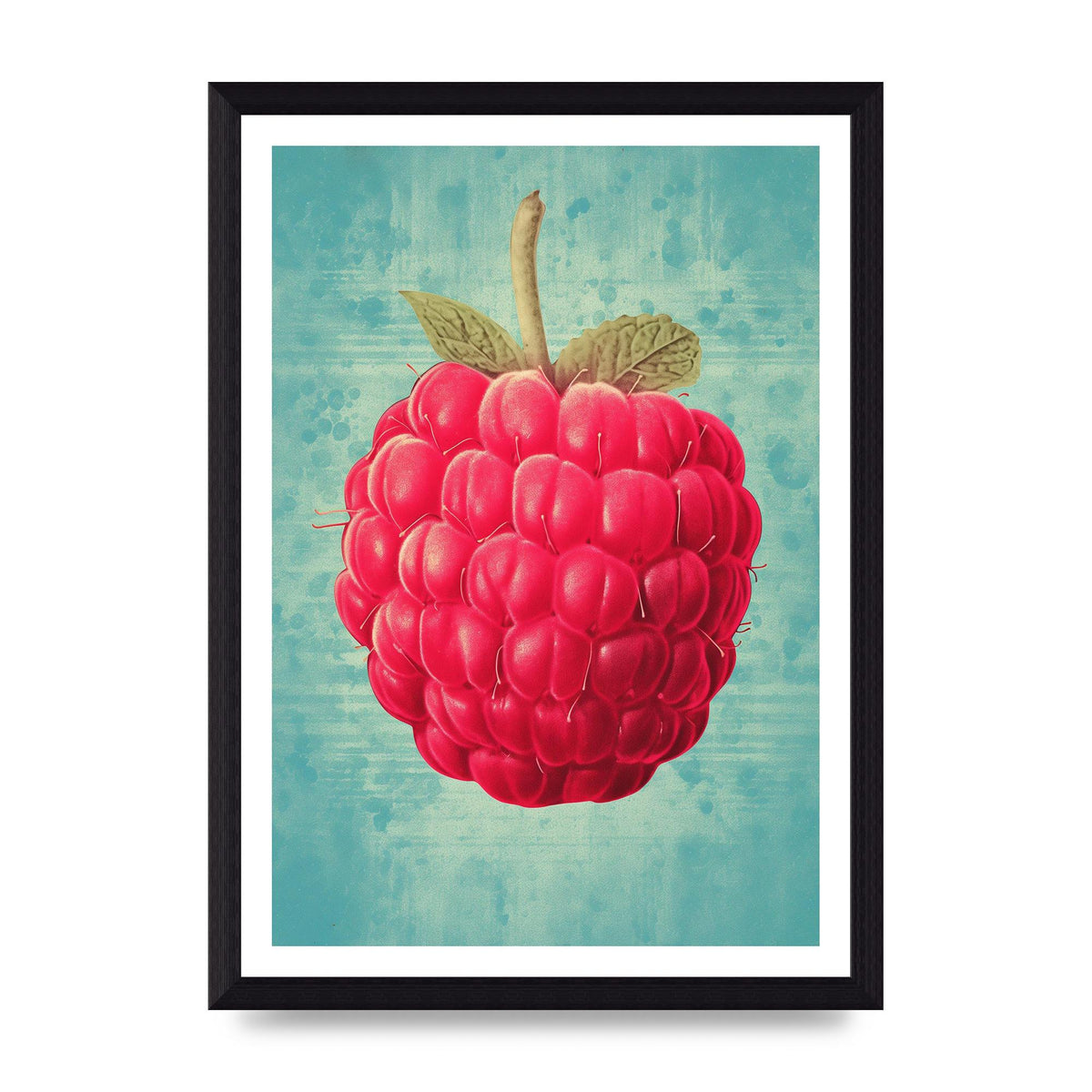 Rustic Raspberry Woodblock Print