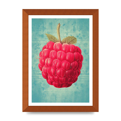 Rustic Raspberry Woodblock Print