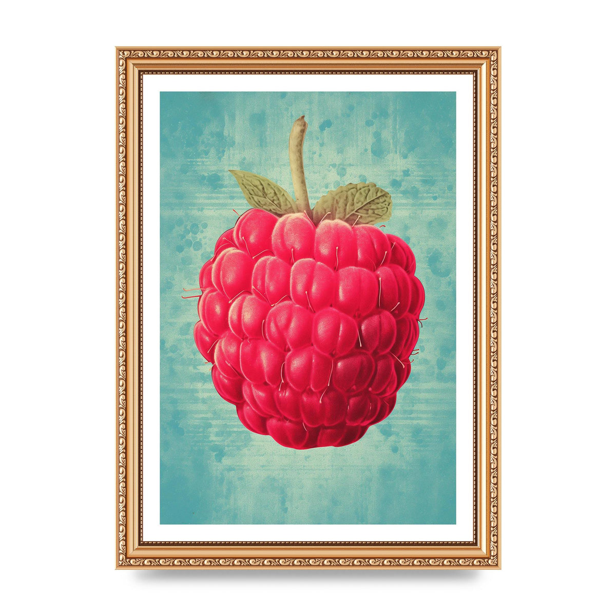Rustic Raspberry Woodblock Print