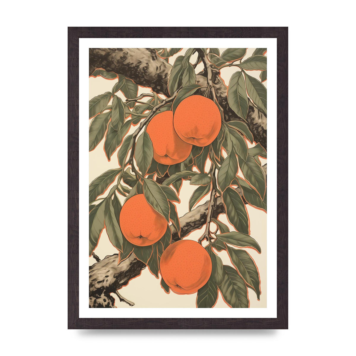 Peach Softness in Woodblock Lines