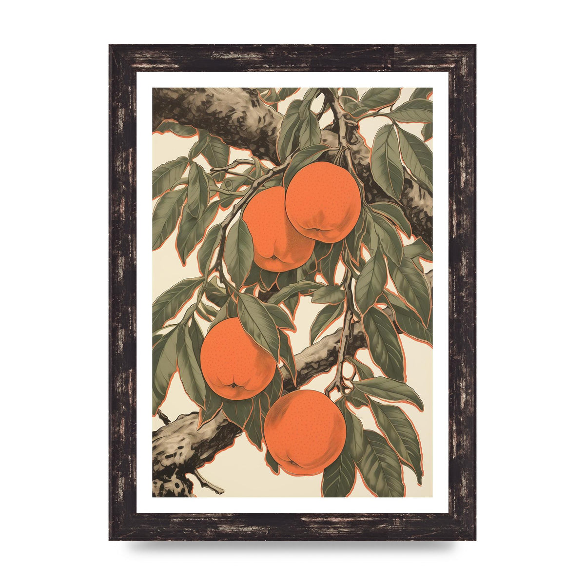 Peach Softness in Woodblock Lines