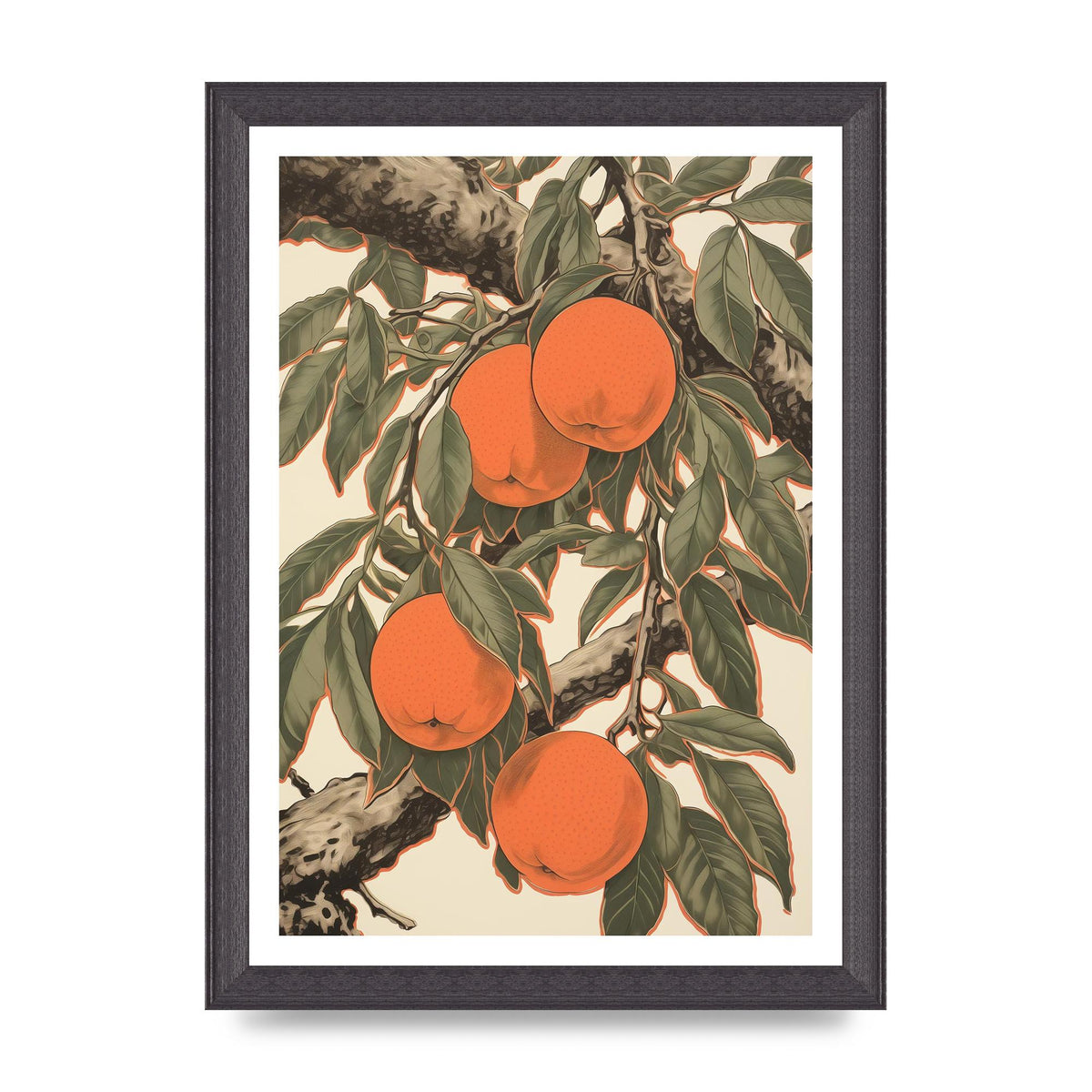 Peach Softness in Woodblock Lines