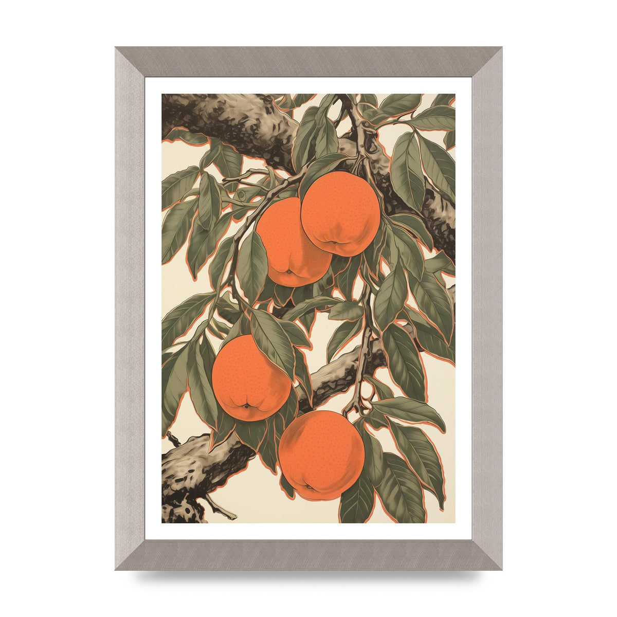 Peach Softness in Woodblock Lines
