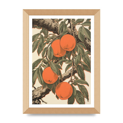 Peach Softness in Woodblock Lines