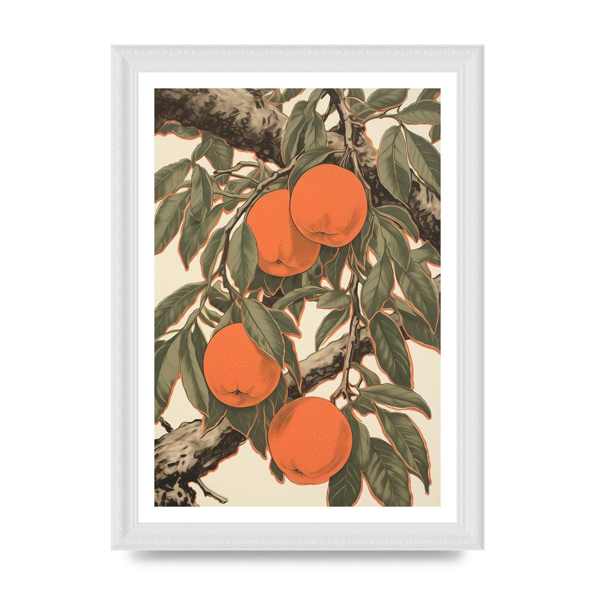 Peach Softness in Woodblock Lines