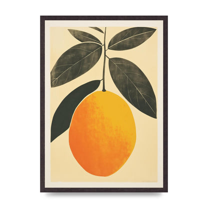 Mango Contours in Minimalist Woodblock