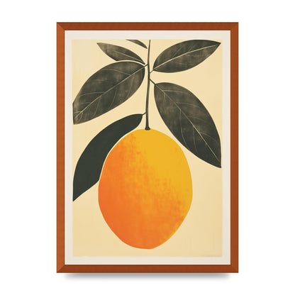 Mango Contours in Minimalist Woodblock