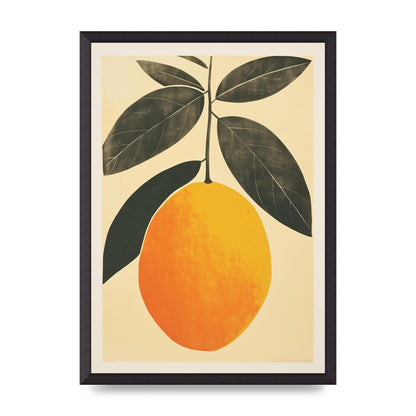 Mango Contours in Minimalist Woodblock