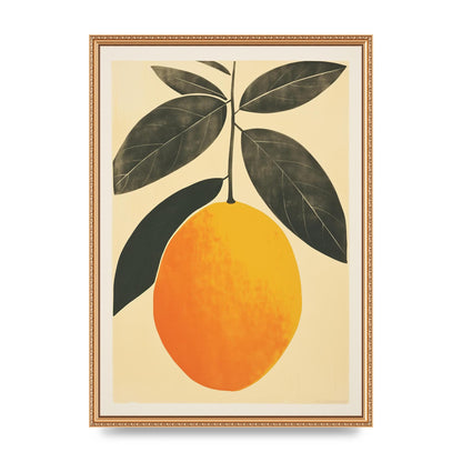 Mango Contours in Minimalist Woodblock