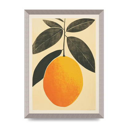 Mango Contours in Minimalist Woodblock
