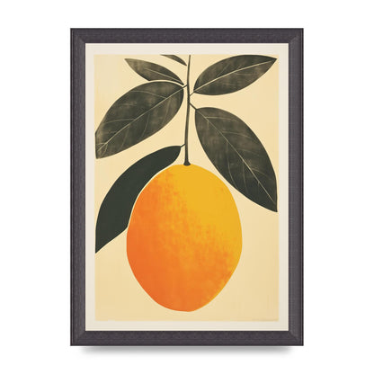 Mango Contours in Minimalist Woodblock