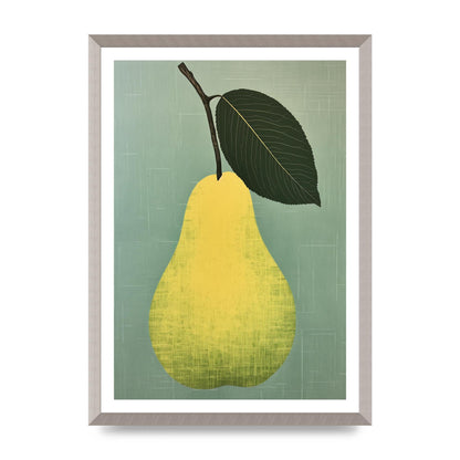 Pear Silhouette in Minimalist Woodblock